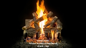 Weathered Oak Charred 2 burner 18 inch Logs  These logs were sourced from the Red Vermillion Cliffs and show off the rustic charred details just like the real thing!
