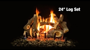 Weathered Oak Charred 2 burner 24 inch Logs