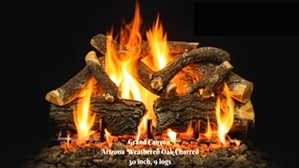 Weathered Oak Charred 2 burner 30 inch Logs  These logs were sourced from the Red Vermillion Cliffs and show off the rustic charred details just like the real thing!