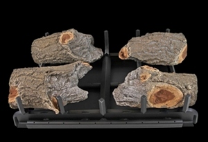 See Through Weathered Oak Charred 2 Burner 24 inch 4 Log Set  