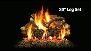 WEATHERED OAK CHARRED 2 BURNER 30 INCH LOGS