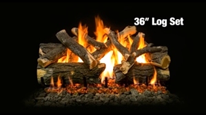 WEATHERED OAK CHARRED 2 BURNER 36 INCH LOGS