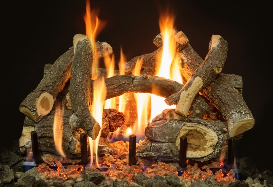 WEATHERED OAK CHARRED 2 BURNER 24 INCH LOGS