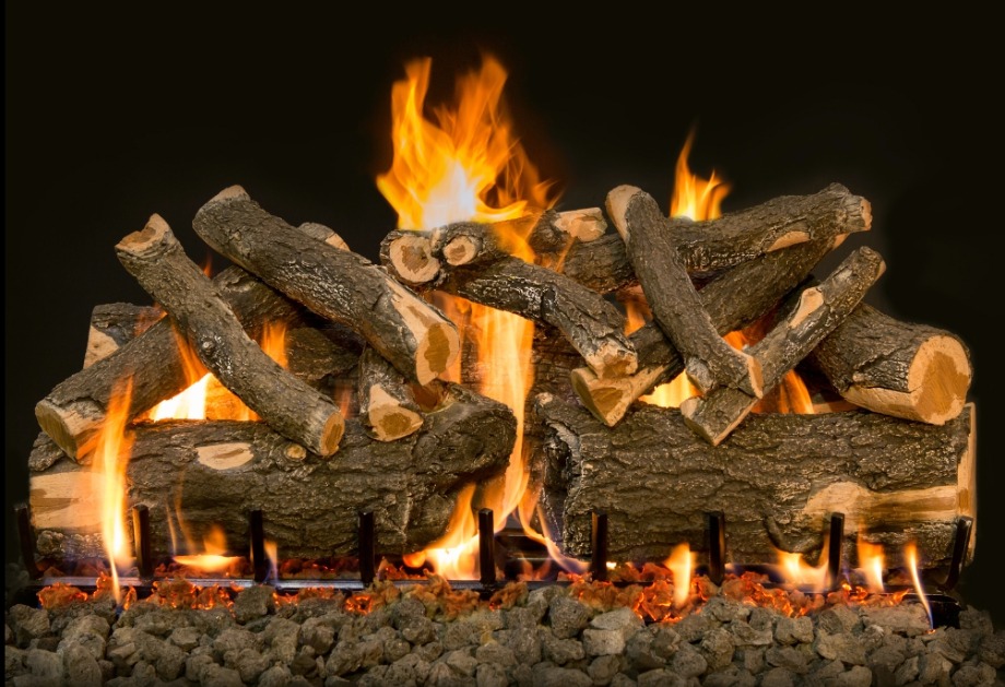 WEATHERED OAK CHARRED 2 BURNER 42 INCH LOGS